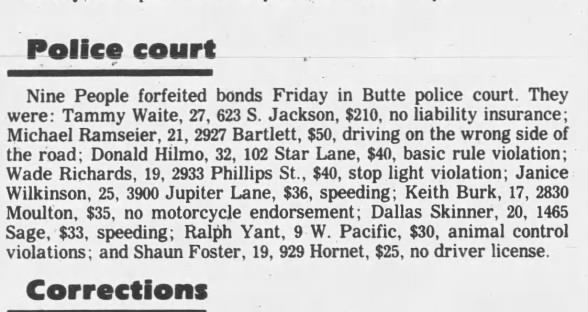 Clipping from The Montana Standard